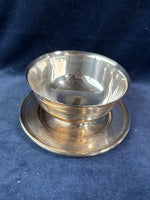 Gorham Gravy Sauce Bowl With Attached Plate Silver Plated