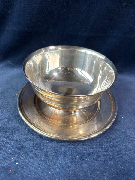 Gorham Gravy Sauce Bowl With Attached Plate Silver Plated