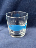 Set Of 4 Low Ball Glasses Blue Fish