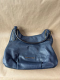 Michael Kors Navy Blue Pebbled Leather Expandable Hobo Shoulder Bag