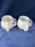 Pair Of Grandparents Ceramic Mugs With Tea Bag Holders