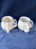 Pair Of Grandparents Ceramic Mugs With Tea Bag Holders