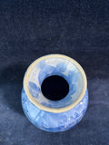 Signed Studio Art Glazed Blue Crystalline Pottery Vase