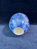 Signed Studio Art Glazed Blue Crystalline Pottery Vase