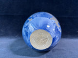 Signed Studio Art Glazed Blue Crystalline Pottery Vase