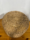 Decorative Round Woven Basket W/ Cutout Handles