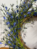 Vibrant Faux Blue Wreath