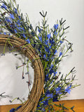 Vibrant Faux Blue Wreath