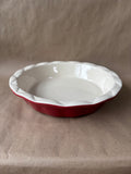 Scalloped Stoneware Pie Dish