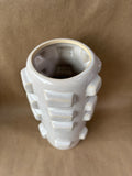 Nate Berkus White Ceramic Textured Rectangular-Relief Vase (2 Available, Priced Individually)