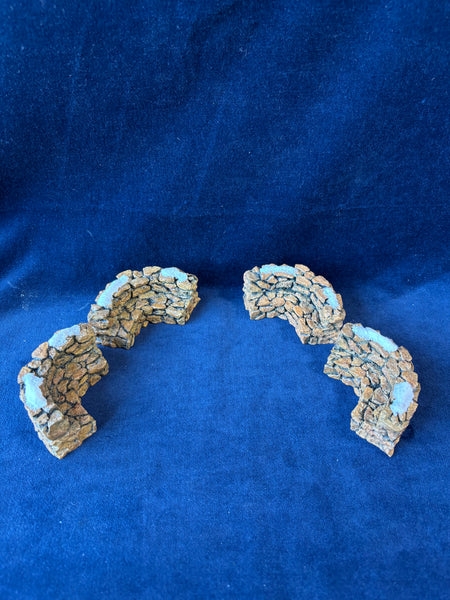 (W)Dept. 56 Stone Curved Wall 4 Pieces