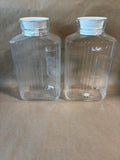 Pair Of Ribbed Clear Glass Water Juice Pitcher