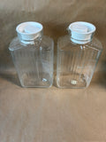 Pair Of Ribbed Clear Glass Water Juice Pitcher
