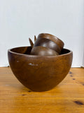 9-Piece Wood Salad Bowls With Wooden Bowls And Serve Ware