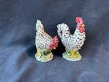 J Willfred Ceramic Black & Cream Rooster Salt & Pepper Shakers