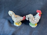 J Willfred Ceramic Black & Cream Rooster Salt & Pepper Shakers
