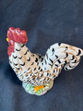 J Willfred Ceramic Black & Cream Rooster Salt & Pepper Shakers