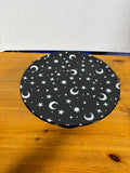 Celebrate It Black Celestial Moon And Stars Print Cake Stand