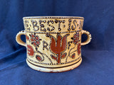 Colonial Williamsburg Restoration Red Clay Slipware Posset Pot