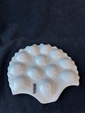Ceramic Everyday White By Fitz & Floyd Seashell Deviled Egg Platter