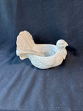 Pottery Barn Turkey Gravy Boat & Ladel White Distressed Stoneware