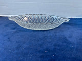Set Of 4 Pretzel Pattern Indiana Glass Oval Double Handled Textured Pickle Dishes