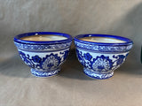 Pair of Blue & White Chinese-Style Porcelain Planters