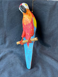 Hand-Carved Wooden Parrot Figurine