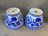 Pair of Blue & White Chinese-Style Porcelain Planters