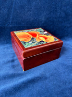 Wooden Floral Decorative Box With Blank Cards And Envelopes Inside