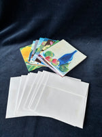 Wooden Floral Decorative Box With Blank Cards And Envelopes Inside