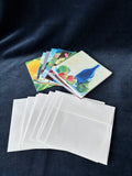 Wooden Floral Decorative Box With Blank Cards And Envelopes Inside