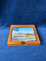 Set Of 4 Ford Colony Coasters With Wooden Holder