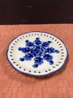 Blue White Reticulated Decorative Wall Plate