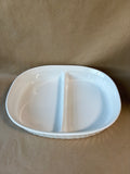 Corning Ware F-6-B French White Oval Divided Casserole Dish