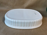 Corning Ware F-6-B French White Oval Divided Casserole Dish