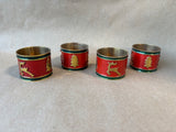 Set Of 4 Pier 1 One Imports Holiday Christmas Napkin Rings Brass