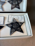 Set Of 8 Silver Plated Pier 1 Star Napkin Rings W/ Place Cards