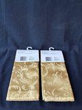 Set Of 4 Gold Toned Holiday Time Damask Napkins, Unopened