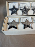 Set Of 8 Silver Plated Pier 1 Star Napkin Rings W/ Place Cards