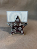 Set Of 8 Silver Plated Pier 1 Star Napkin Rings W/ Place Cards