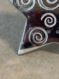 Set Of 8 Silver Plated Pier 1 Star Napkin Rings W/ Place Cards