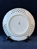 RK Dresden Germany Porcelain Plate With Lattice Edge & Floral Design