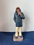 Hand Painted Sculpture "The Tug Captain" By Michael Garman