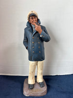 Hand Painted Sculpture "The Tug Captain" By Michael Garman
