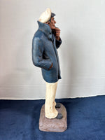 Hand Painted Sculpture "The Tug Captain" By Michael Garman