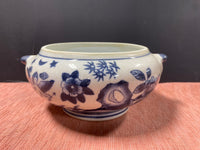 Serving Lidded Bowl Ceramic Blue And White