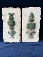 Pair Of Resin Topiary Wall Hanging Decor