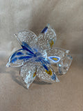 Murano Style Hand Blown Art Glass Flower With Spiral Stem *Read Description*