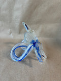 Murano Style Hand Blown Art Glass Flower With Spiral Stem *Read Description*